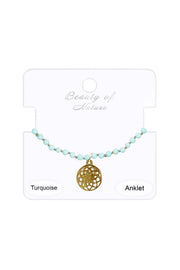 Turquoise & Infinity Charm Anklet - GF