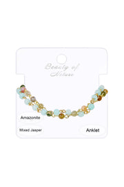 Amazonite Crystal & Jasper Anklet - GF