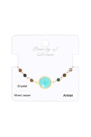 Amazonite Crystal & Jasper Anklet - GF