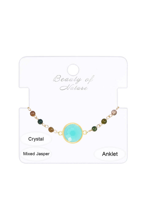 Amazonite Crystal & Jasper Anklet - GF