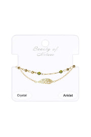 Austrian Crystal & Leaves Anklet - GF