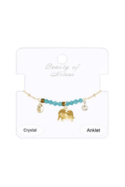 Elephant & Austrian Crystal Anklet - GF