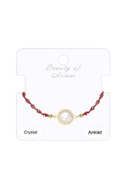 Moonstone Crystal & Crystal Anklet - GF