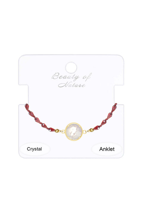 Moonstone Crystal & Crystal Anklet - GF