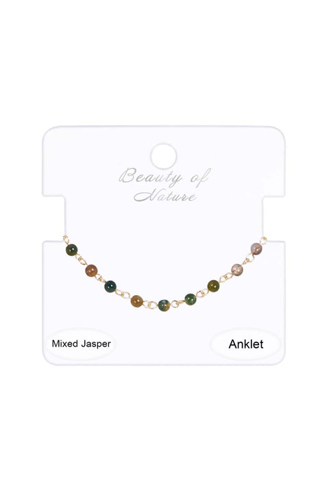 Mixed Jasper Beaded Anklet - GF