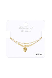 Heart Charm Anklet - GF