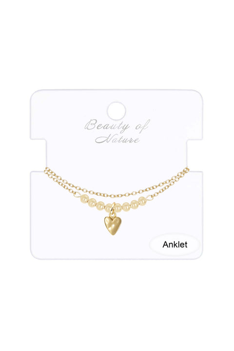 Heart Charm Anklet - GF