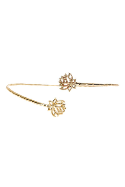 Lotus Charm Cuff Bracelet - GF