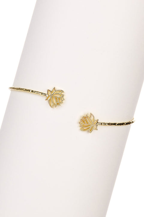 Lotus Charm Cuff Bracelet - GF