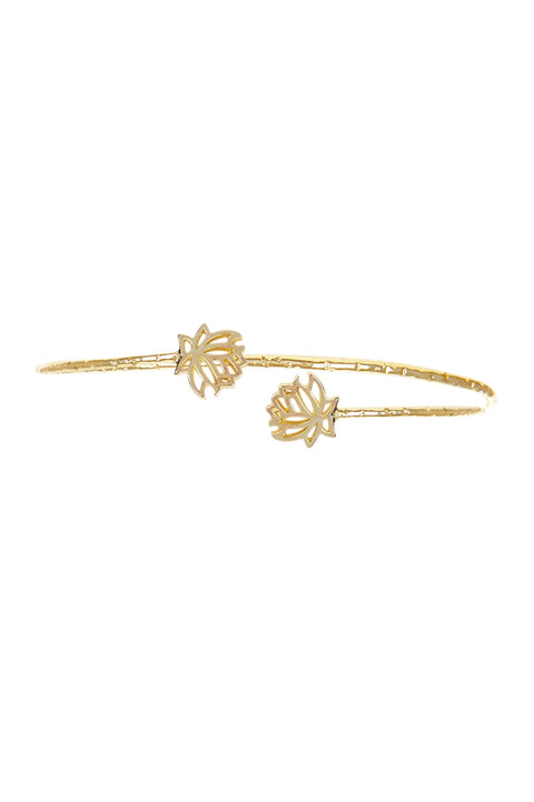 Lotus Charm Cuff Bracelet - GF