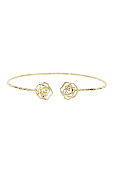 Rose Charm Cuff Bracelet - GF