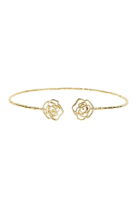 Rose Charm Cuff Bracelet - GF
