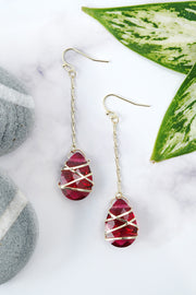 Raspberry Crystal Chandelier Earrings In Gold - GF