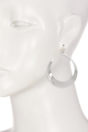 Silver Tone Statement Teardrop Dangle Earrings - SF