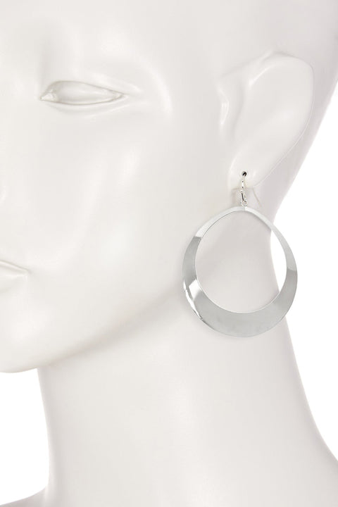 Silver Tone Statement Teardrop Dangle Earrings - SF