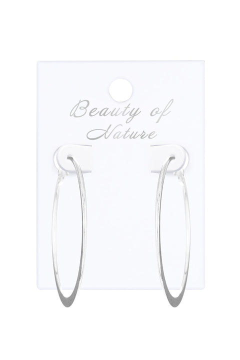 Large Hammered Lever Back Hoop Earrings - SF