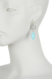 Amazonite & Filigree Daisy Drop Earrings - SF