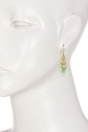 Amazonite Bohemian Bead Tassel Drop Earrings - GF