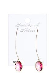 Raspberry Crystal Hoop Earrings In Gold - GF