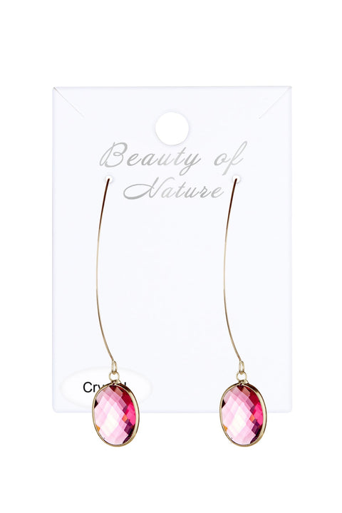 Raspberry Crystal Hoop Earrings In Gold - GF