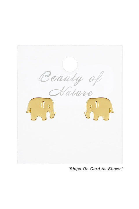 Elephant Post Earrings - GF