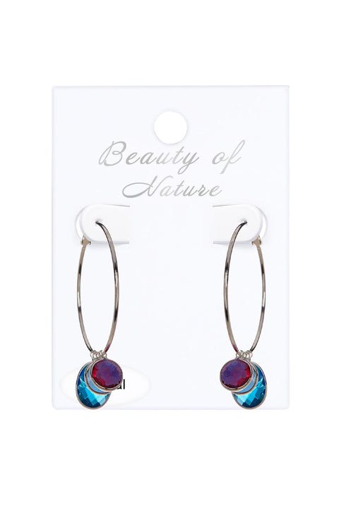 Mixed Crystal Briolettes Hoop Earrings - SF