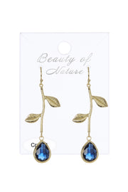 London Blue Crystal Floral Drop Earrings - GF