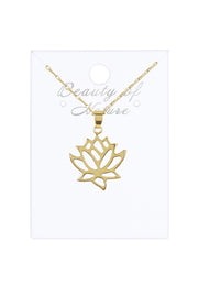 30" Lotus Pendant Necklace - GF