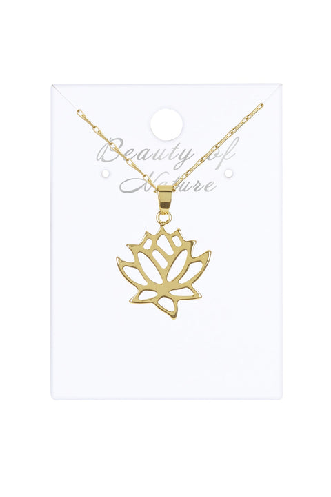 30" Lotus Pendant Necklace - GF