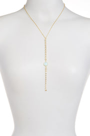 Amazonite & Austrian Crystal Y Necklace - GF