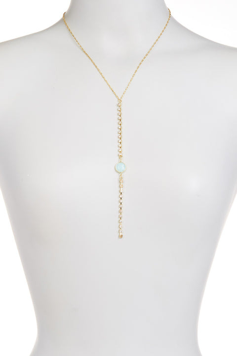 Amazonite & Austrian Crystal Y Necklace - GF