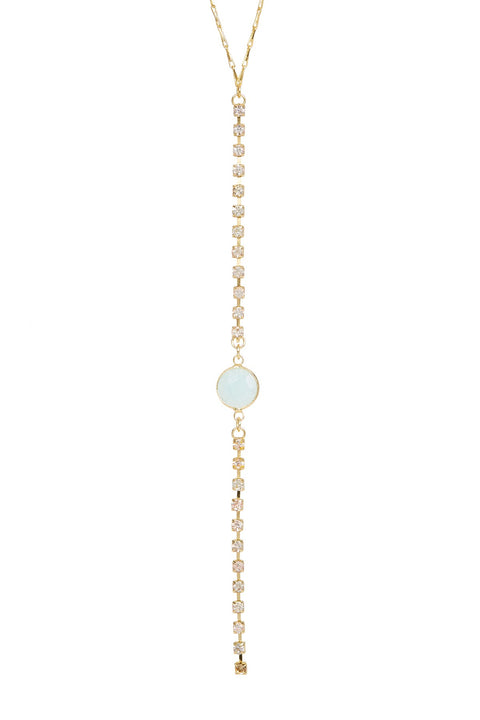 Amazonite & Austrian Crystal Y Necklace - GF