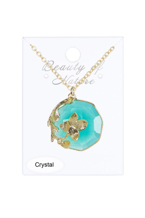 Amazonite Crystal Pendant Necklace - GF