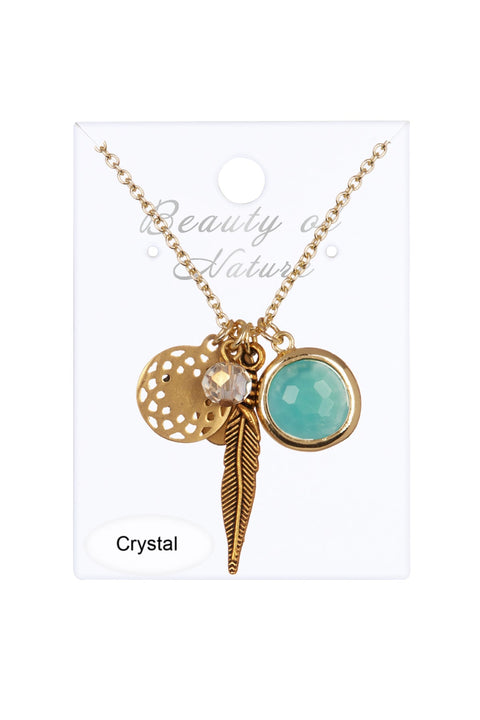 Amazonite Crystal Pendant Necklace - GF