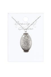 Silvertone Picture Frame Locket Pendant Necklace - SF
