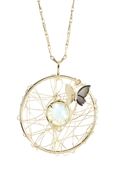 Moonstone Crystal Dreamcatcher Necklace - GF