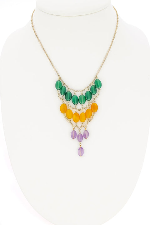 Amethyst & Multi Colored Agates Layered Necklace - GF