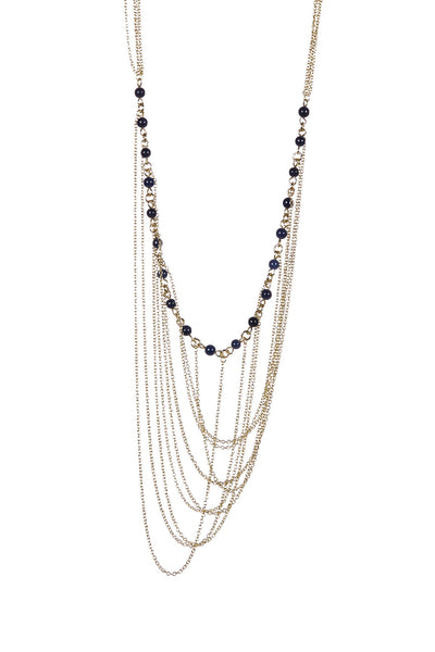 Lapis & Multi Strand Drape Necklace - GF