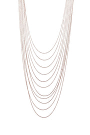 Multi Strand Drape Necklace In Rose Gold - RG