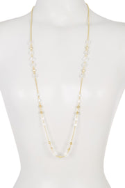 Clear Crystal Long Station Necklace - GF
