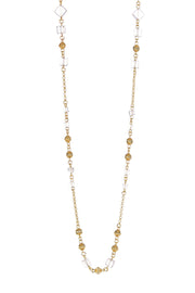 Clear Crystal Long Station Necklace - GF