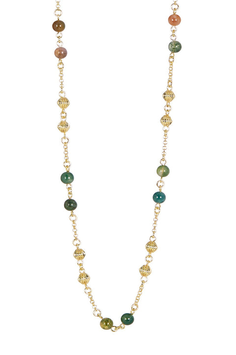 Mixed Jaspber Beads Long Double Wrap Necklace - GF
