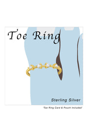 18k Vermeil Adjustable Sparkling Toe Ring with CZ - VM