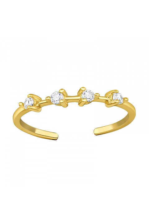 18k Vermeil Adjustable Sparkling Toe Ring with CZ - VM