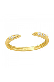 18k Vermeil Adjustable Line Toe Ring with CZ - VM