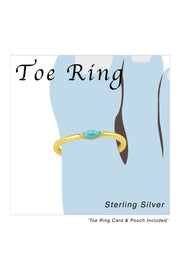 18k Vermeil Adjustable Toe Ring with Imitation Opal - VM