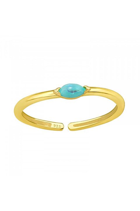 18k Vermeil Adjustable Toe Ring with Imitation Opal - VM