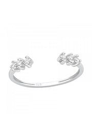 Sterling Silver Adjustable Sparkling Toe Ring with CZ - SS