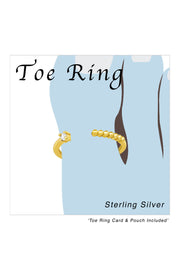 18k Vermeil Adjustable Dots Link Toe Ring with CZ - VM