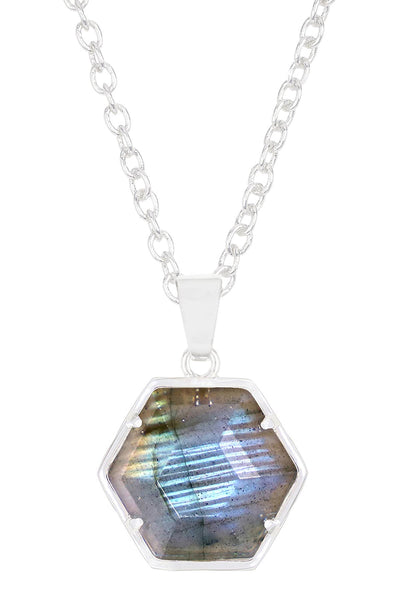 Labradorite Hexagon Necklace - SF